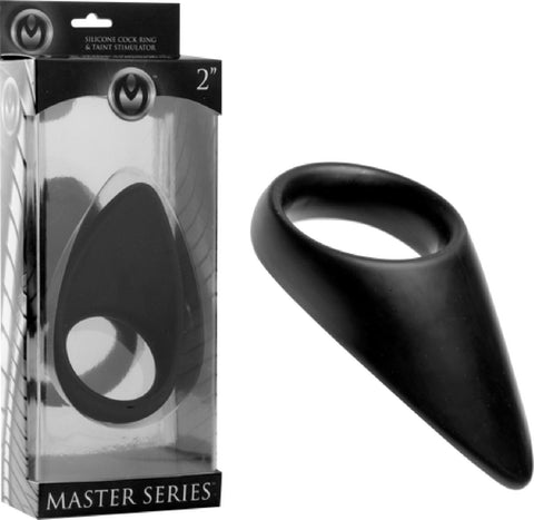 Taint Teaser - 2" Silicone C-Ring & Taint Stimulator  (Black)