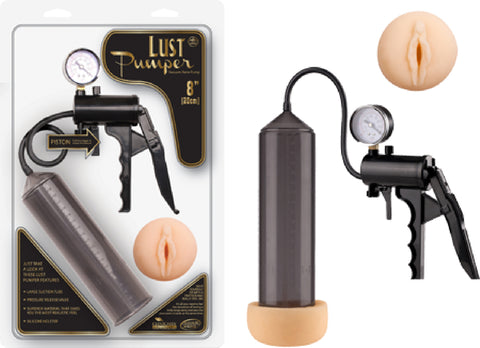 Lust Pumper 8" Pump W/ Gauge (Vagina) (Black) Sex Toy Adult Pleasure
