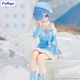 Rezero Starting Life In Another World Noodle Stopper Figure Rem Snow Princess Pearl Color Version