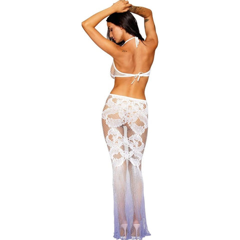 Dreamgirl Seamless Bodystocking Gown w Lace Pattern