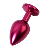 Red Metal Anal Plug w Black Crystal Medium