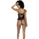 Black Bodysuit w/ Lace Ruffles
