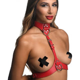 Red Female Chest Harness S/M