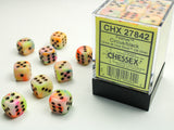 Chessex D6 Festive 12mm d6 Circus/black Dice Block