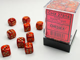 Chessex D6 Scarab 12mm d6 Scarlet/gold Dice Block