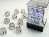 Chessex D6 Frosted 12mm d6 Clear/black Dice Block