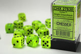 Chessex D6 Vortex 16mm d6 Bright Green/black Dice Block