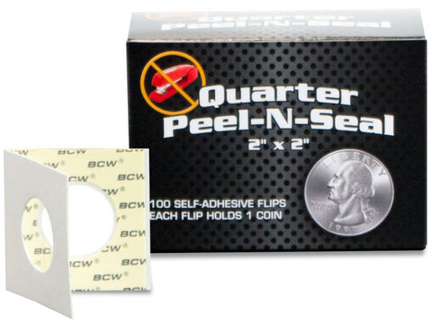 BCW Peel n Seal Paper Flips Adhesive Quarter