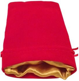 MDG Velvet Dice Bag with Gold Satin Lining - Red