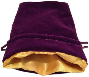 MDG Velvet Dice Bag with Gold Satin Lining - Purple