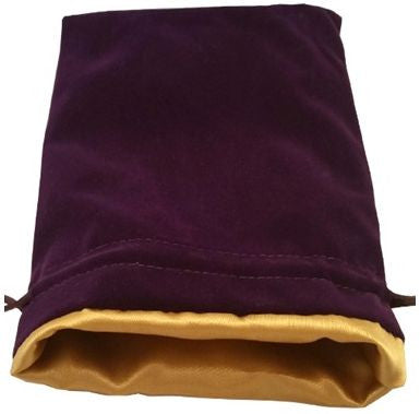 MDG Large Velvet Dice Bag with Gold Satin Lining - Purple