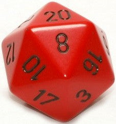 D20 Dice Opaque 34mm Red/BlackÂ 