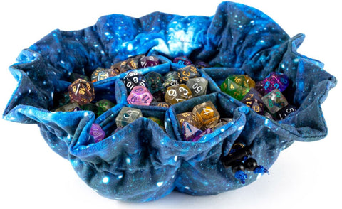 MDG Velvet Compartment Dice Bag with Pockets - Galaxy