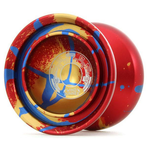 Duncan Yo Yo Expert Windrunner Red with Blue and Gold Splash