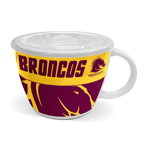 NRL Soup Mug with Lid Brisbane Broncos