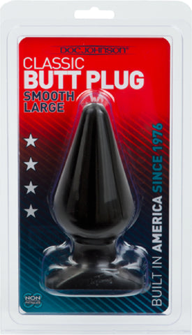 Butt Plug Smooth Anal Sex Toy Adult Pleasure Large (Black)