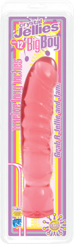 12" Big Boy Dong Doc Johnson Jellies Sex Toy Dildo Made in the USA (Pink)
