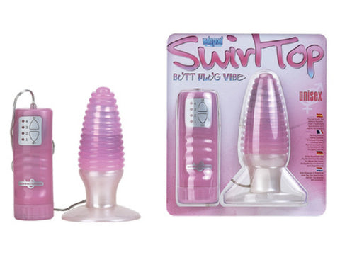 Swirl Top Butt Plug - Large (Pink) Anal Sex Adult Pleasure Orgasm
