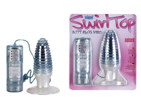 Swirl Top Butt Plug - Large (Blue) Anal Sex Adult Pleasure Orgasm