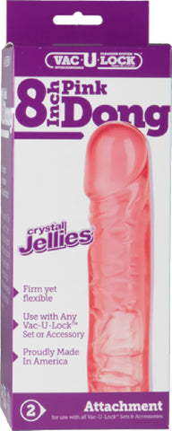 Crystal Jellie Dong Sex Toy Dong Adult Pleasure 8" (Pink)