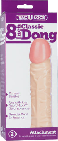 Classic Dong Dildo Crystal Jellie 8" inch Sex Toy Adult Pleasure (Flesh)