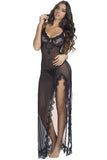 Gown With Lace Detail And G-String