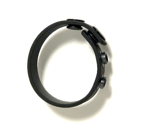 Boneyard Silicone Cock Strap - 3 Snap Ring - Black