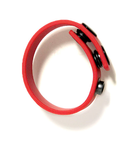 Boneyard Silicone Cock Strap - 3 Snap Ring - Red