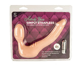 Strapless Strap On Vibrating Silicone S - Vanilla