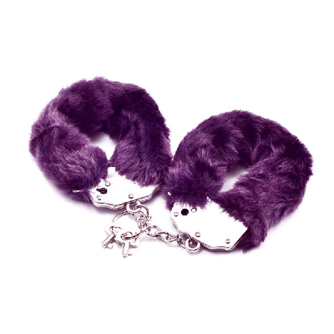 Fetish Pleasure Fluffy Hand Cuffs Purple