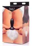 White Bunny Tail Anal Plug