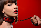 Crimson Tied Chained Collar With Leash