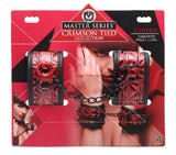 Crimson Tied Embossed Wrist Cuffs