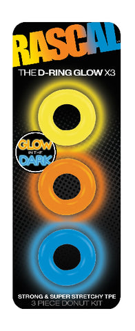 The D-Ring Glow X3 Donut Cock Ring Set