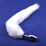 Metal Butt Plug Medium w/ White Tail