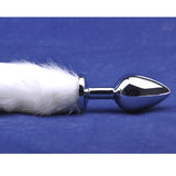 Metal Butt Plug Medium w/ White Tail