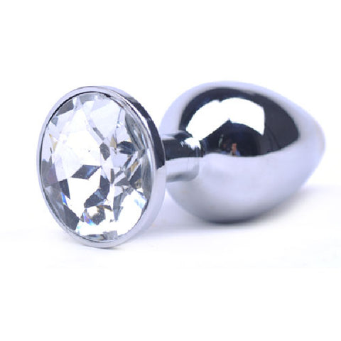 Metal Butt Plug Clear Small