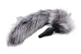 Anal Plug and Ears Set Grey Wolf Tail