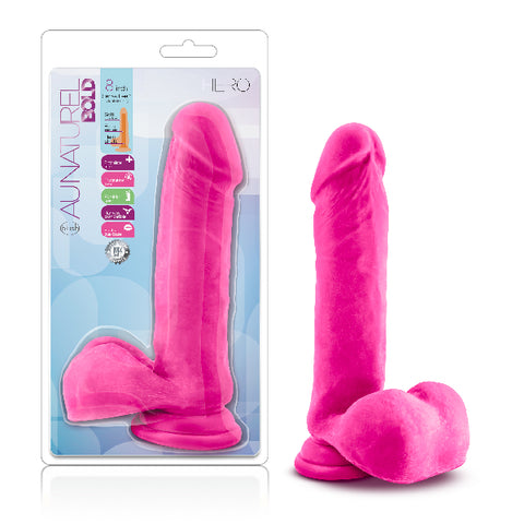 Au Natural Bold Hero 8in Dildo Pink