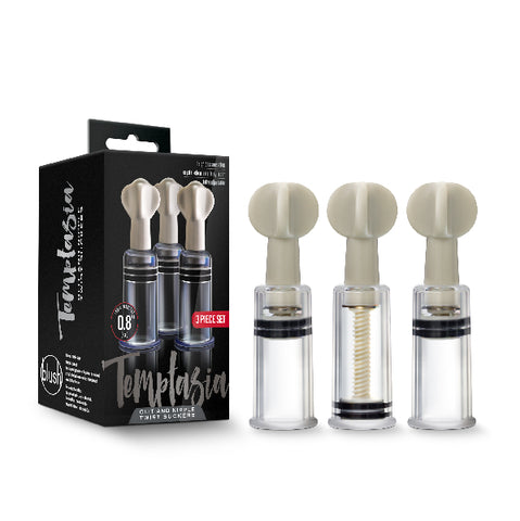 Temptasia Clit And Nipple Twist Suckers Set of 3 Clear