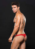 Microfibre Low Rise Zip Thong Red