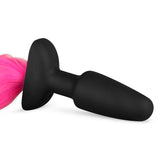 Silicone Butt Plug With Tail Pink