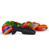 Silicone Butt Plug With Tail Rainbow