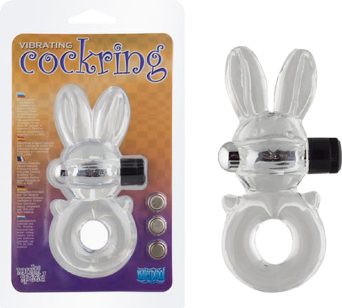 Vibrating Cockring - Rabbit (Clear) Vibrator Sex Toy Adult Orgasm