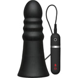 Vibrating Silicone Butt Plug - Ridged 8" (Black) Vibrator Sex Toy Adult Orgasm