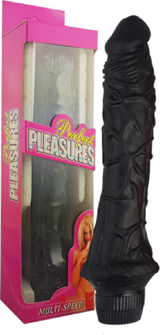 Perfect Pleasure Thick Veined 8" (Black) Adult Sex Toy Pleasure Orgasm Dildo