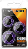 Stay Hard Beaded Cock & ball Rings Extra Pleasure Lasting Power (Purple)