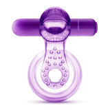 Lick It - Vibrating Double Strap Cock Ring (Purple)