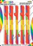 Rainbow Pecker Straws (10 Pack) Sex Adult Pleasure Orgasm