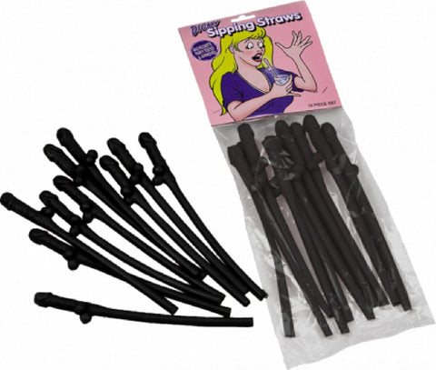 Dicky Sipping Straws (Black) Sex Toy Adult Pleasure